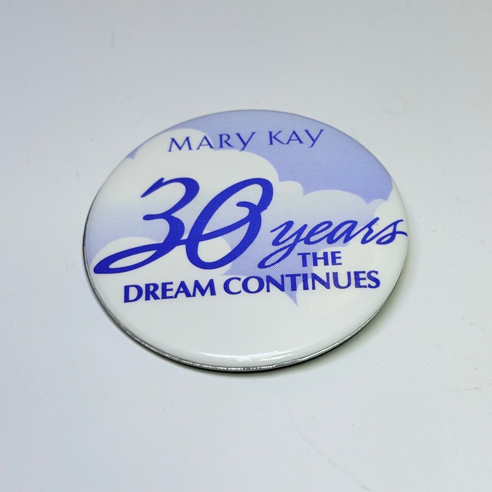 Vintage Mary Kay 30 Years The Dream Continues Anniversary Pin Button Purple Blue